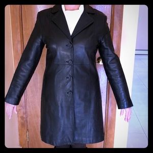 🎉Authentic Leather Jones New York Mid-length Coat